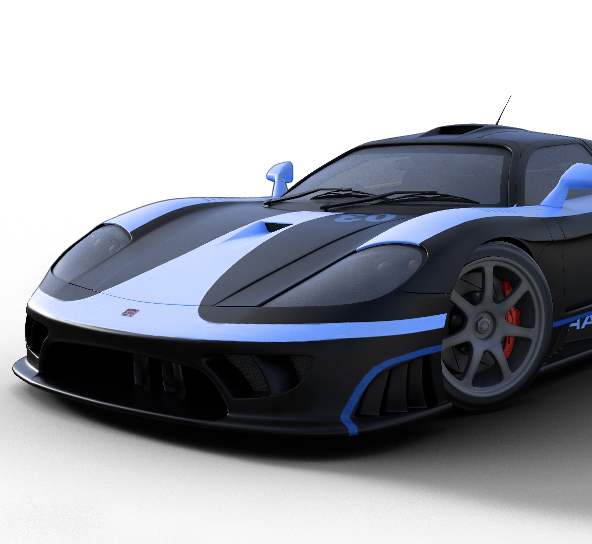 Blue race car